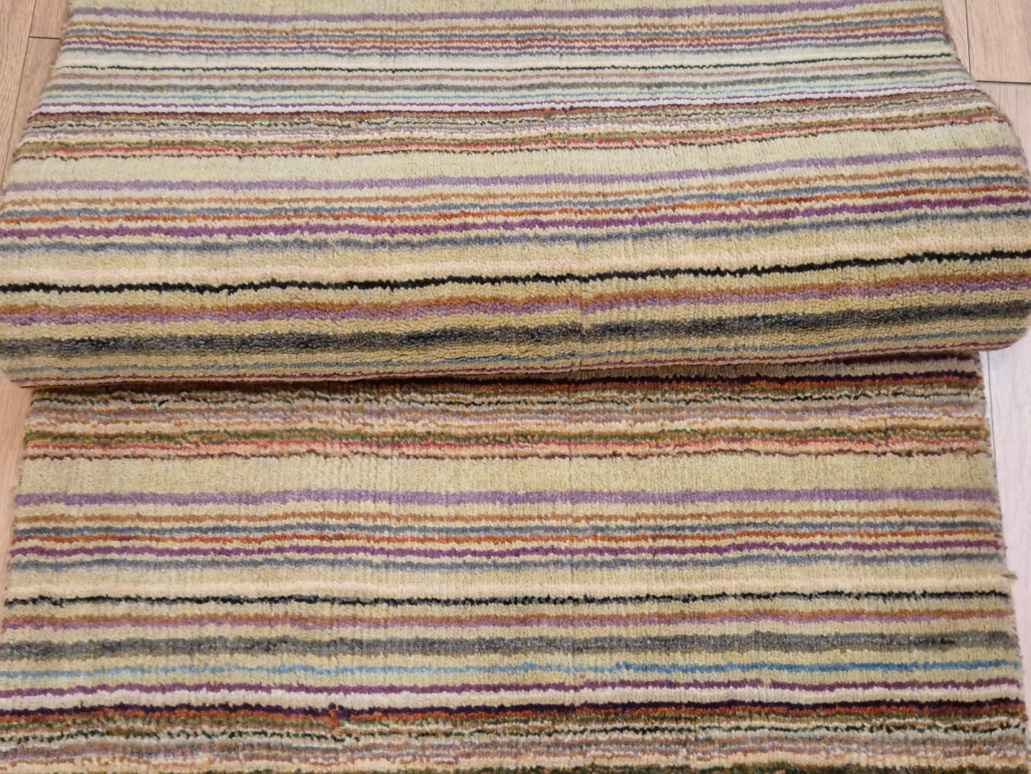 Perser Gabbeh Teppich Schurwolle Streifenmuster bunte Farbgebung