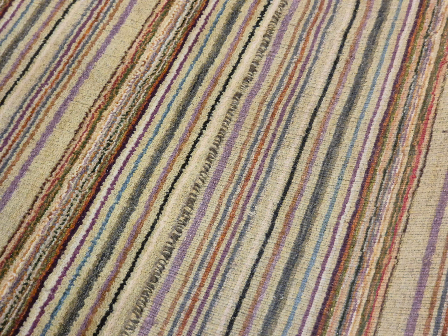 Perser Gabbeh Teppich Schurwolle Streifenmuster bunte Farbgebung