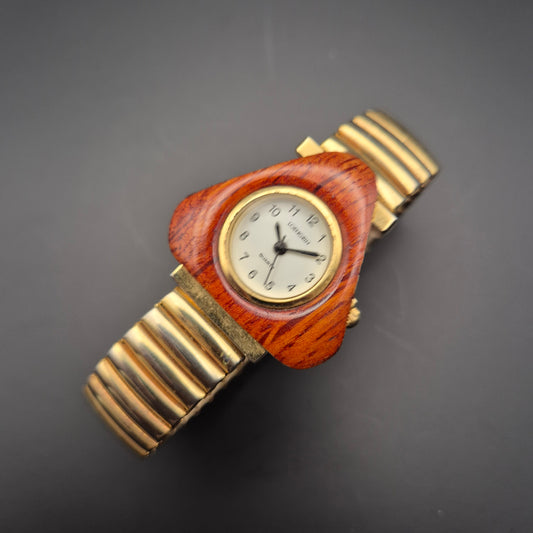 Loengrin Damen Uhr – Vintage Design mit Holzgehäuse