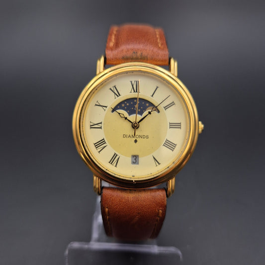 Diamonds Herren Uhr – Klassisches Design mit Mondphasenanzeige