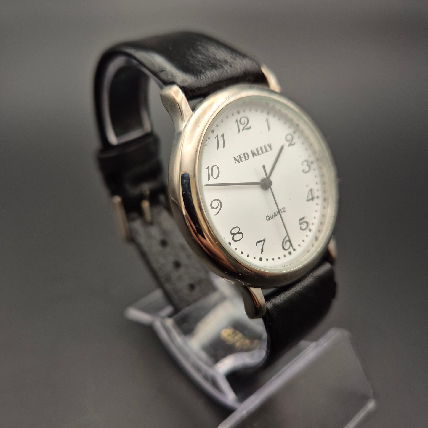 Ned Kelly Herren Uhr – Schlichtes Design mit schwarzem Lederarmband