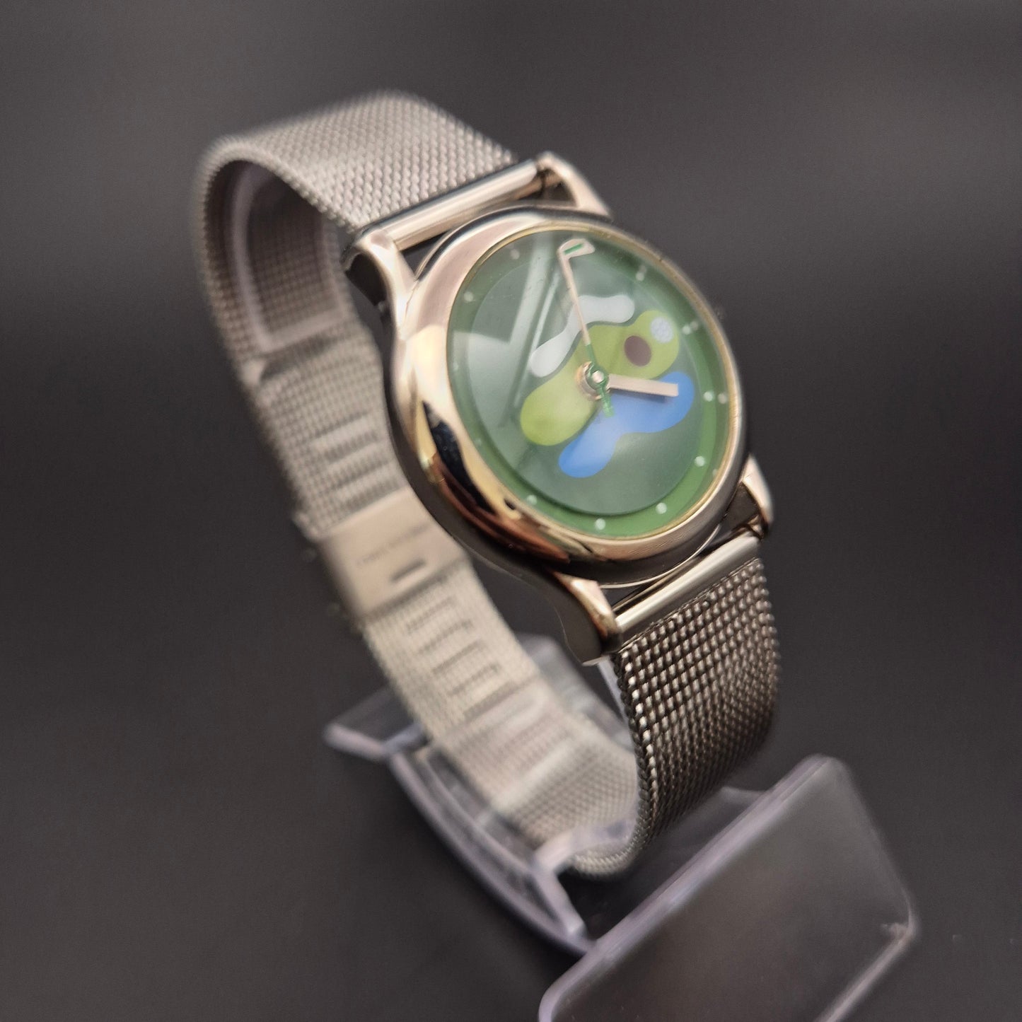 Unisex Uhr – Modernes Design mit grünem Zifferblatt und Meshband