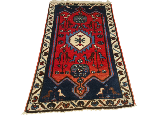 Perserteppich Orientteppich Handgeknüpfter Teppich Afshari 125x75cm