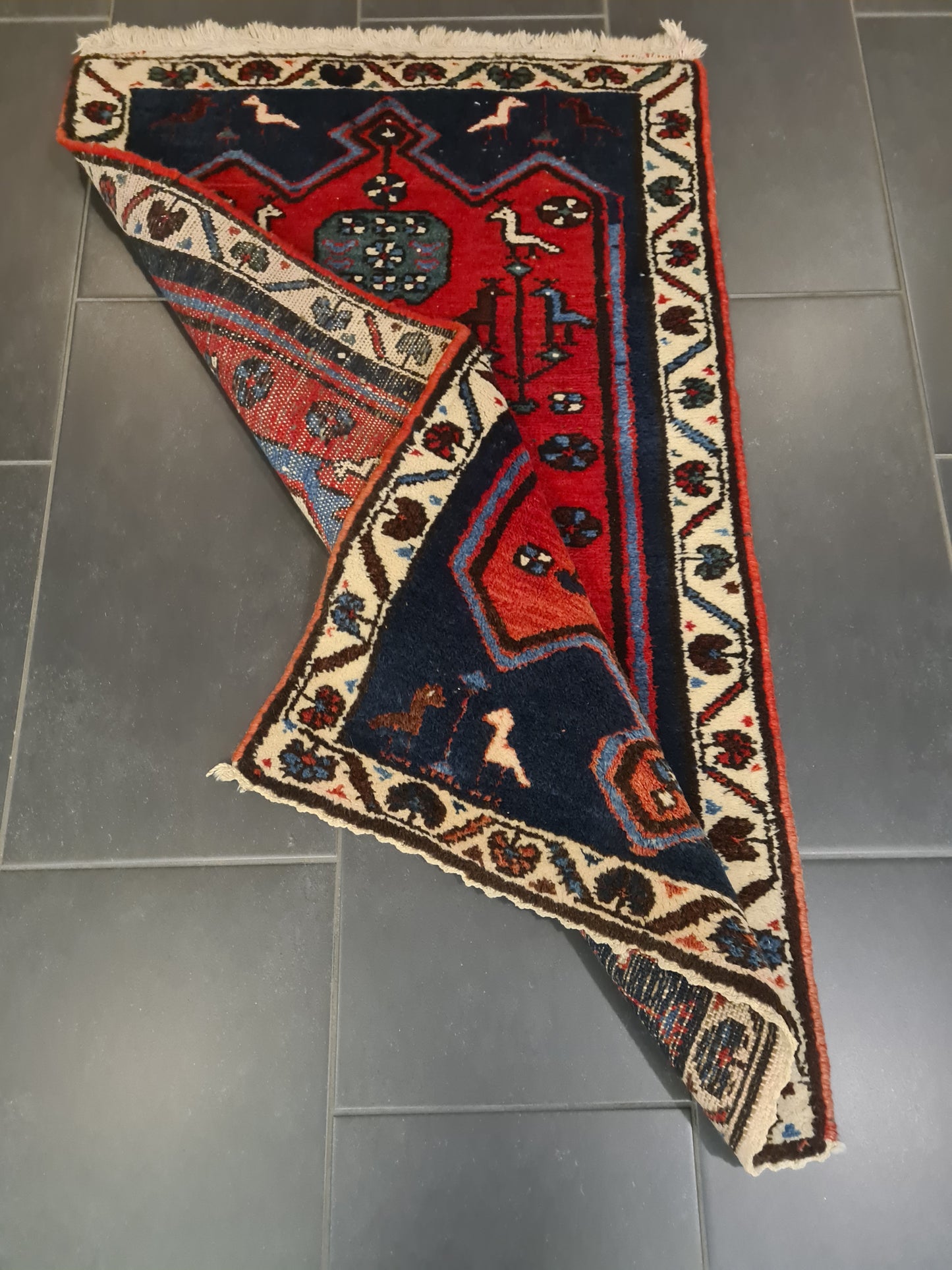 Perserteppich Orientteppich Handgeknüpfter Teppich Afshari 125x75cm