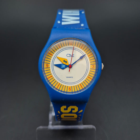Bunte CMI Unisex Uhr – Verspieltes Design mit Blauem Silikonarmband