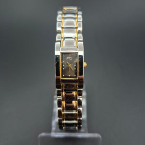 Elegante PTL Damen Uhr – Edelstahlarmband Bicolor mit Rechteckgehäuse