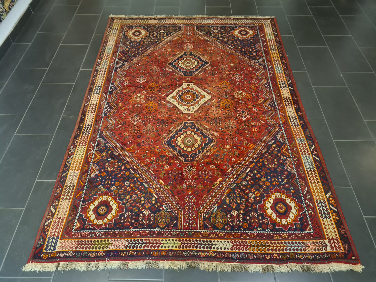 Perserteppich Orientteppich Handgeknüpfter Teppich Gashgai 270x190cm