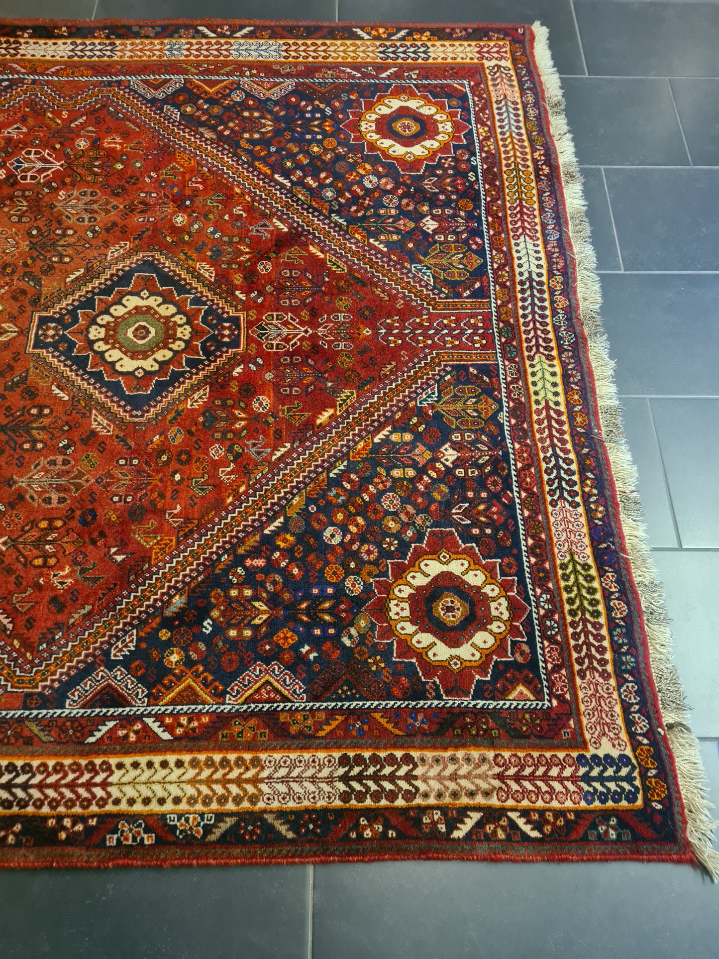 Perserteppich Orientteppich Handgeknüpfter Teppich Gashgai 270x190cm