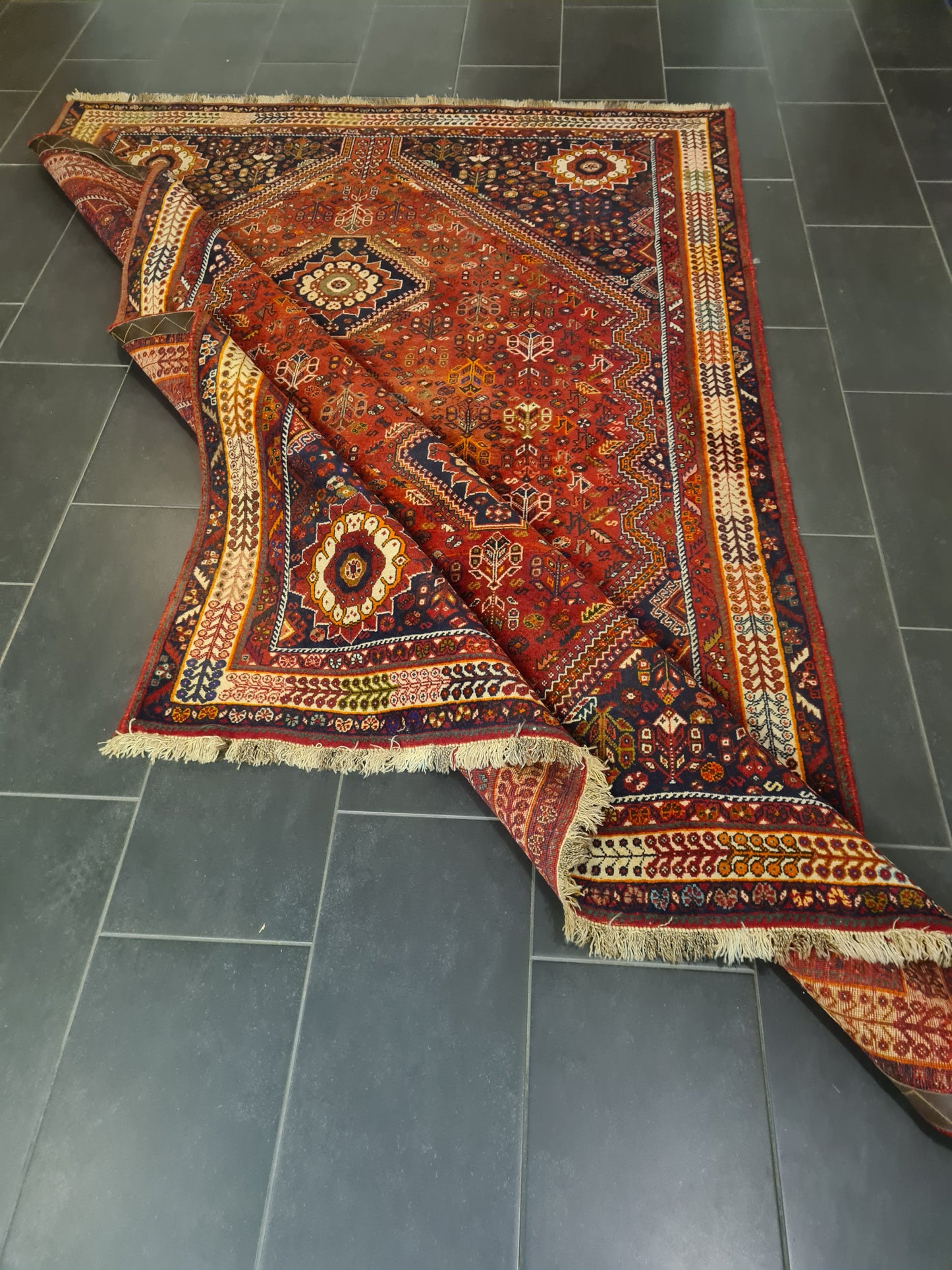 Perserteppich Orientteppich Handgeknüpfter Teppich Gashgai 270x190cm