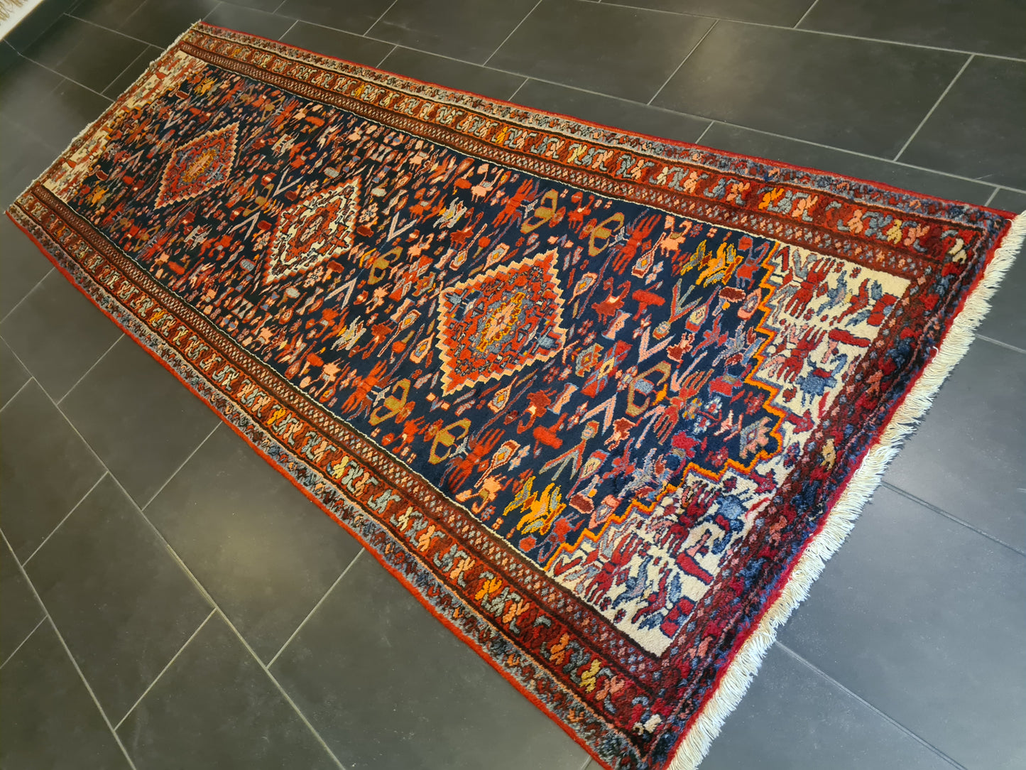 Perserteppich Orientteppich Handgeknüpfter Teppich Malaya 315x115cm