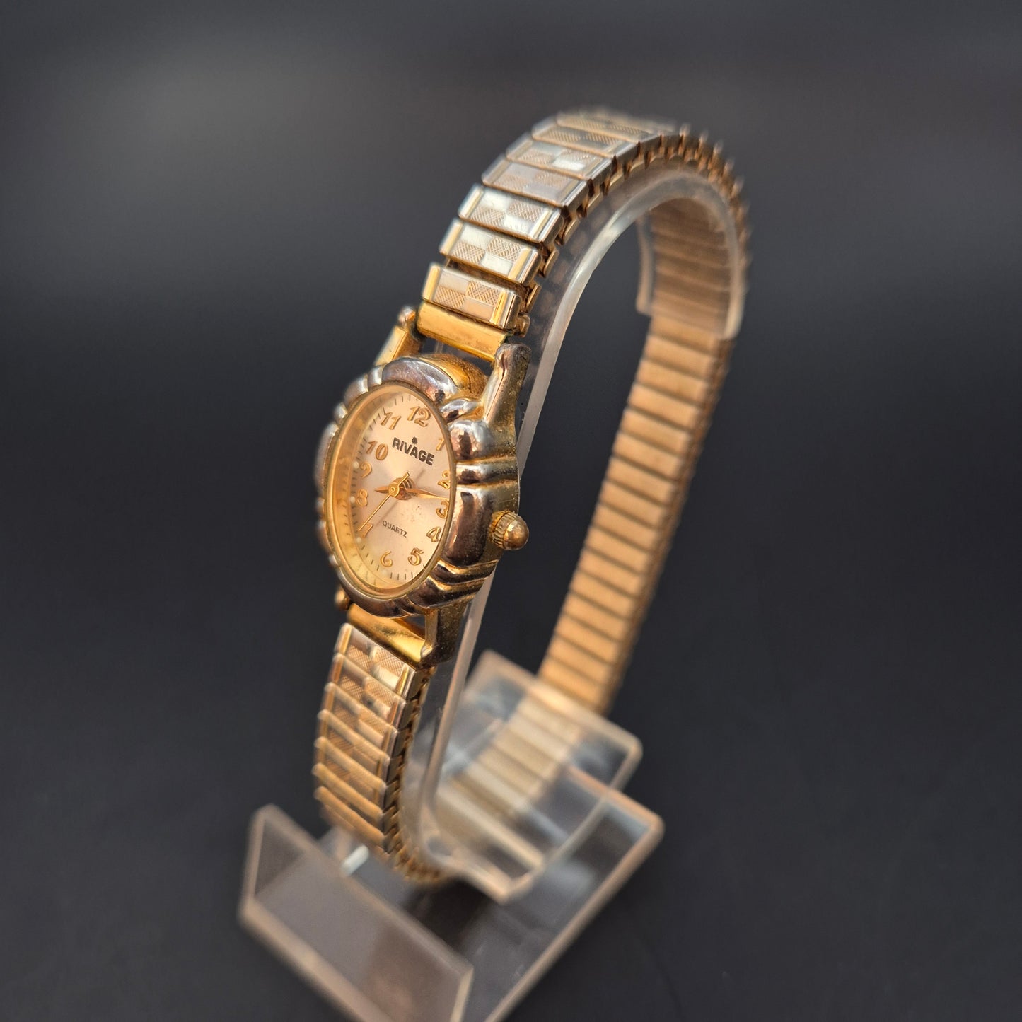 Rivage Damen Uhr – Quarz, Goldfarben mit Stretcharmband