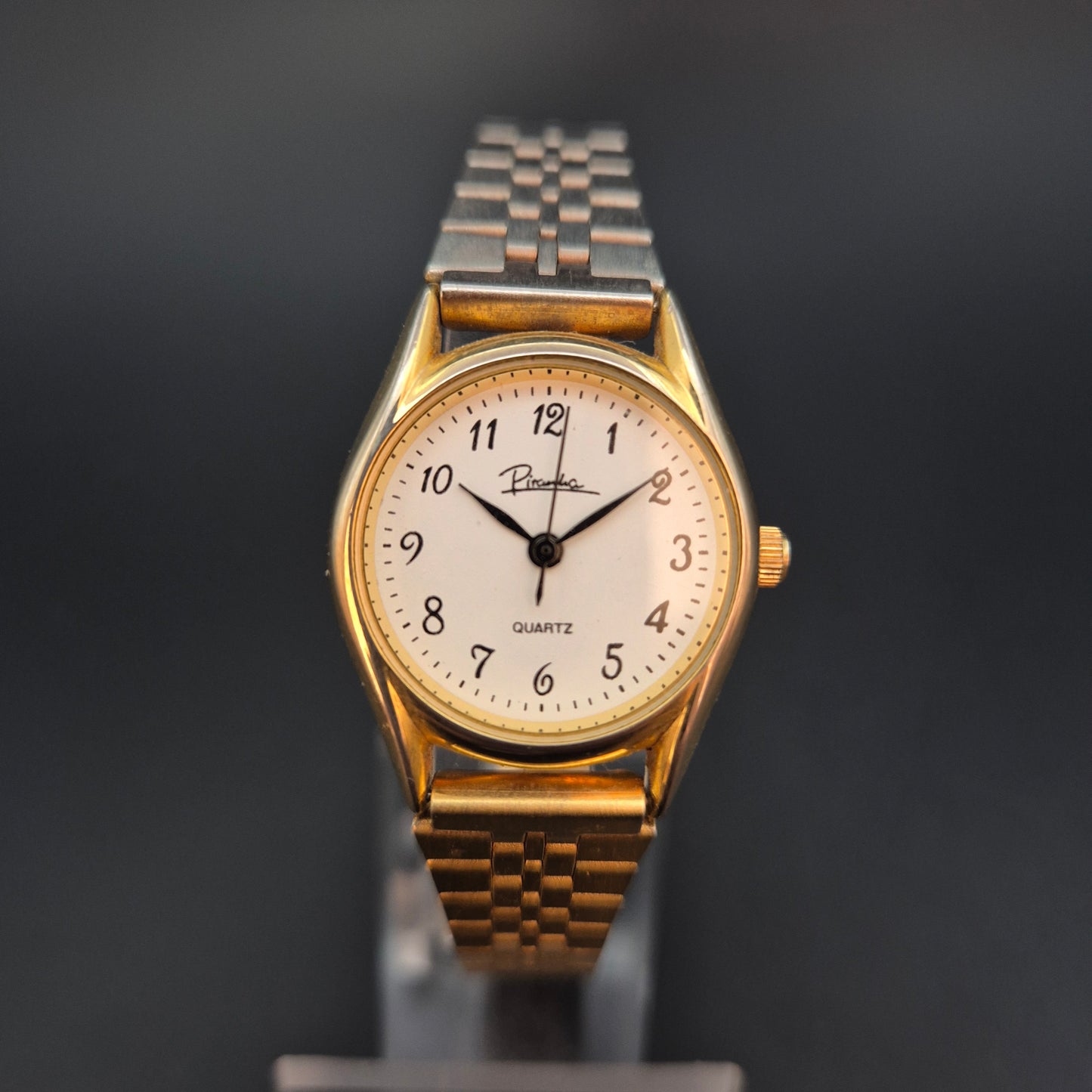 Piranha Damen Uhr – Quarz, Goldfarben mit Bicolor-Armband