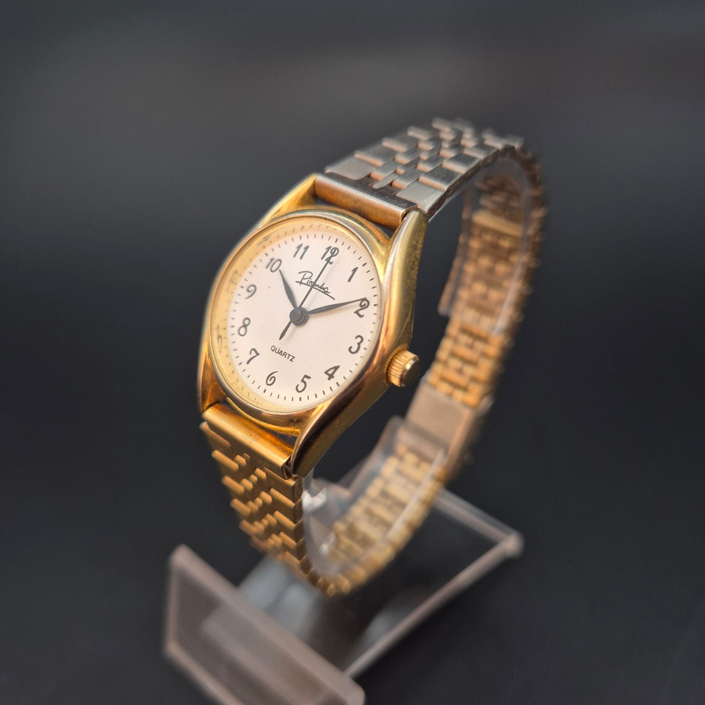 Piranha Damen Uhr – Quarz, Goldfarben mit Bicolor-Armband