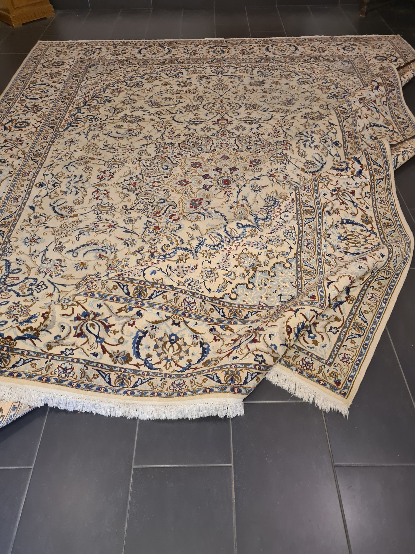Perserteppich Orientteppich Handgeknüpfter Teppich Nain 9la 410x310cm