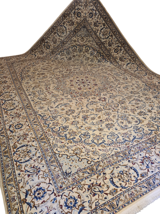 Perserteppich Orientteppich Handgeknüpfter Teppich Nain 9la 410x310cm