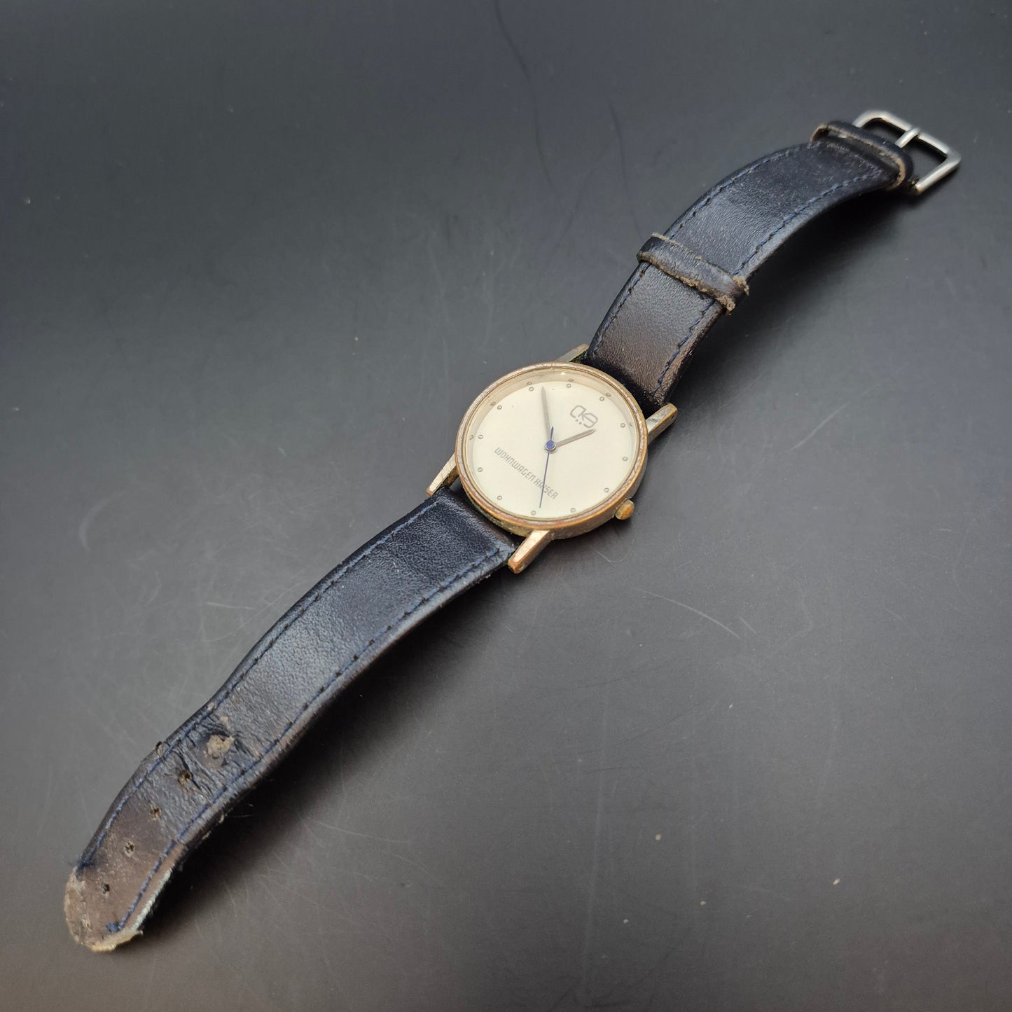 Wohnwagen Kaspar Damen Uhr – Quarz, Goldfarben mit Lederarmband