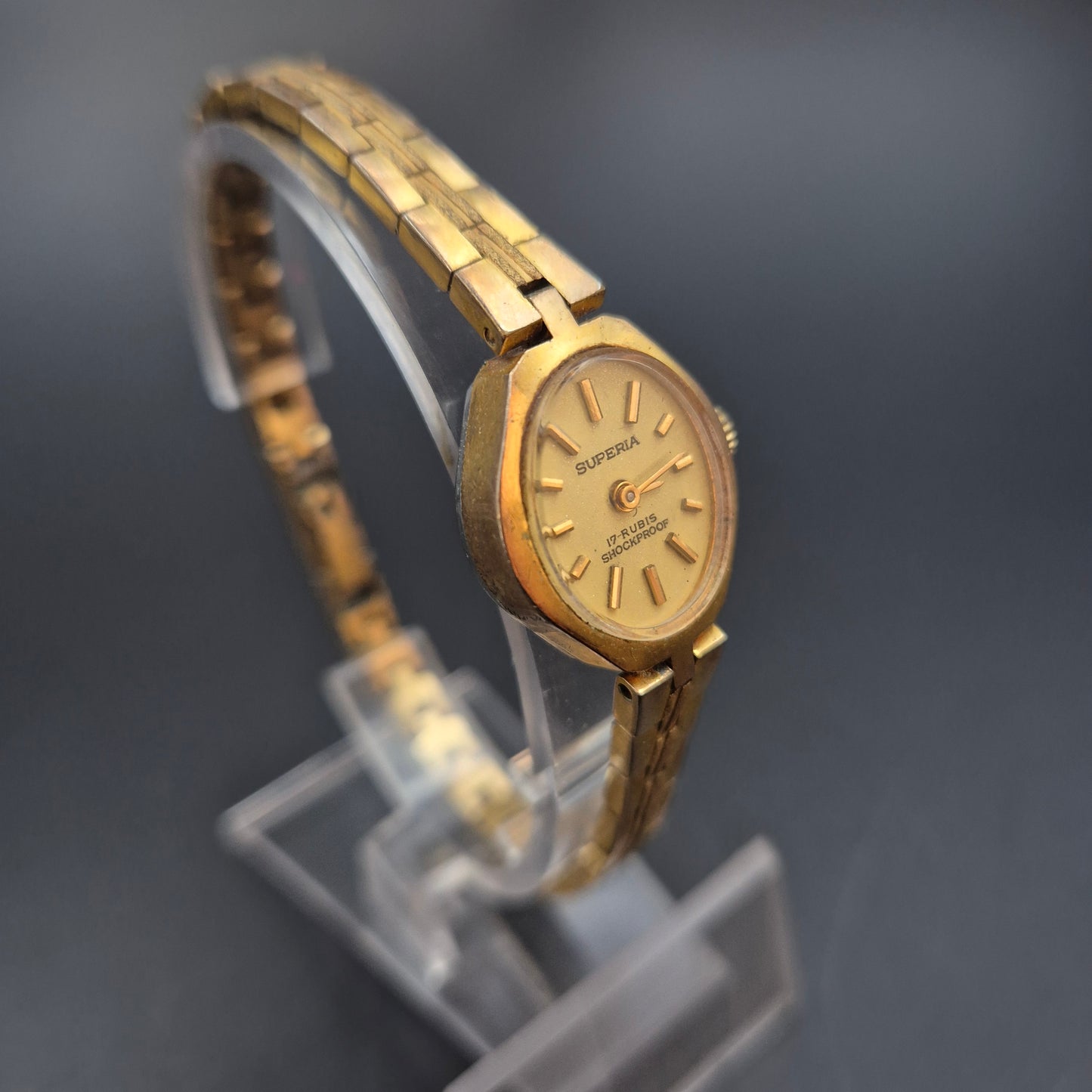 Superia Damen Uhr – Vintage, 17 Rubis, Goldfarben