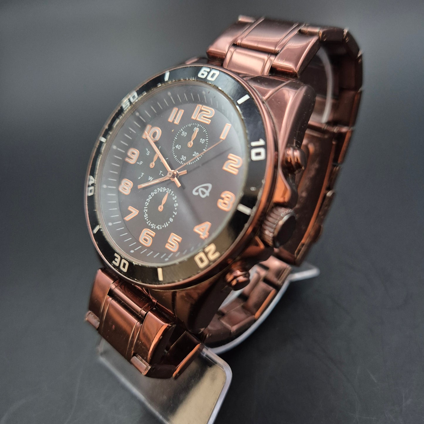 Auriol Herren Uhr – Quarz, Braun im Chronographen-Stil