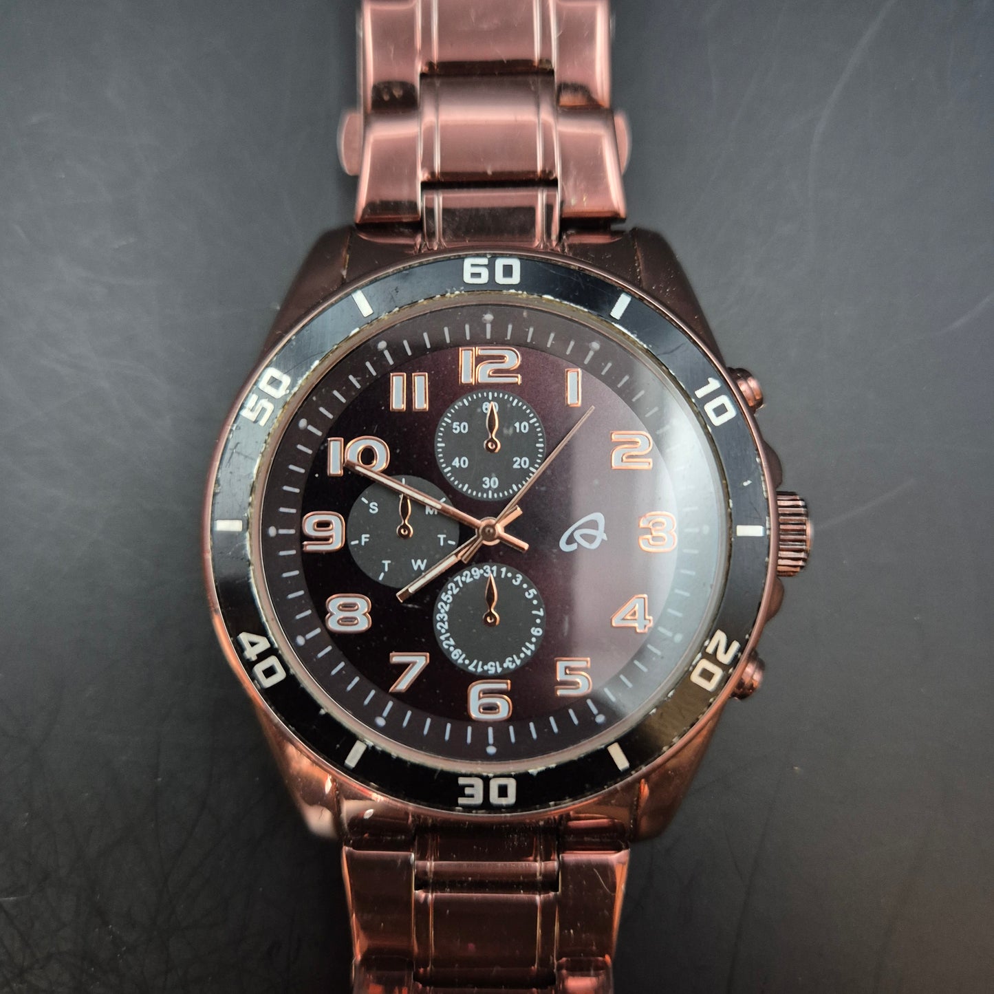 Auriol Herren Uhr – Quarz, Braun im Chronographen-Stil