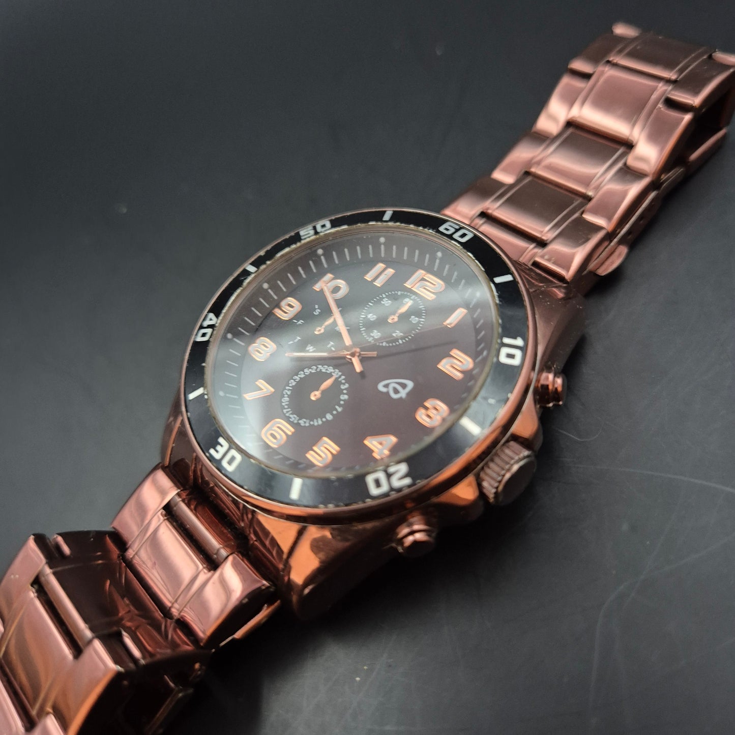 Auriol Herren Uhr – Quarz, Braun im Chronographen-Stil