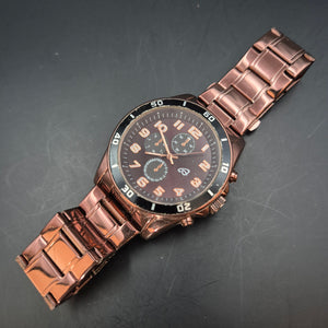 Auriol Herren Uhr – Quarz, Braun im Chronographen-Stil