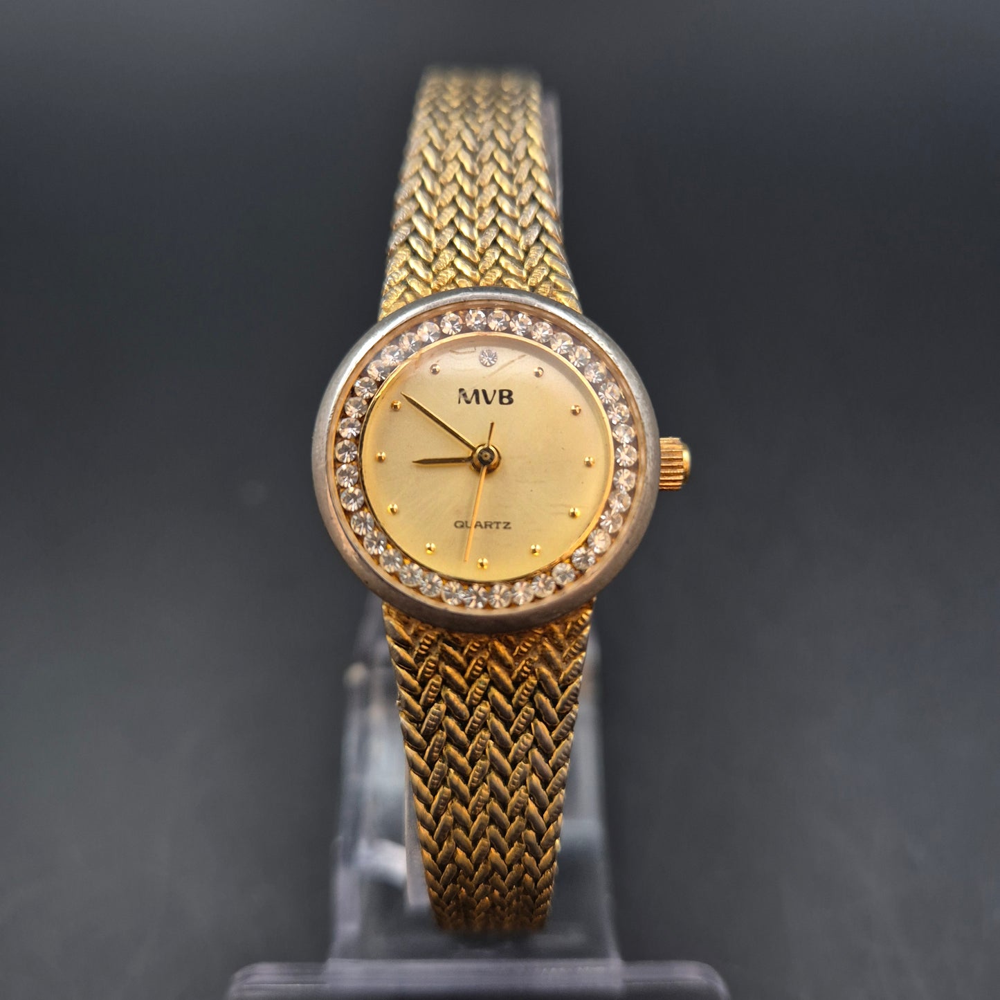 MVB Damen Uhr – Quarz, Goldfarben mit Zirkonias