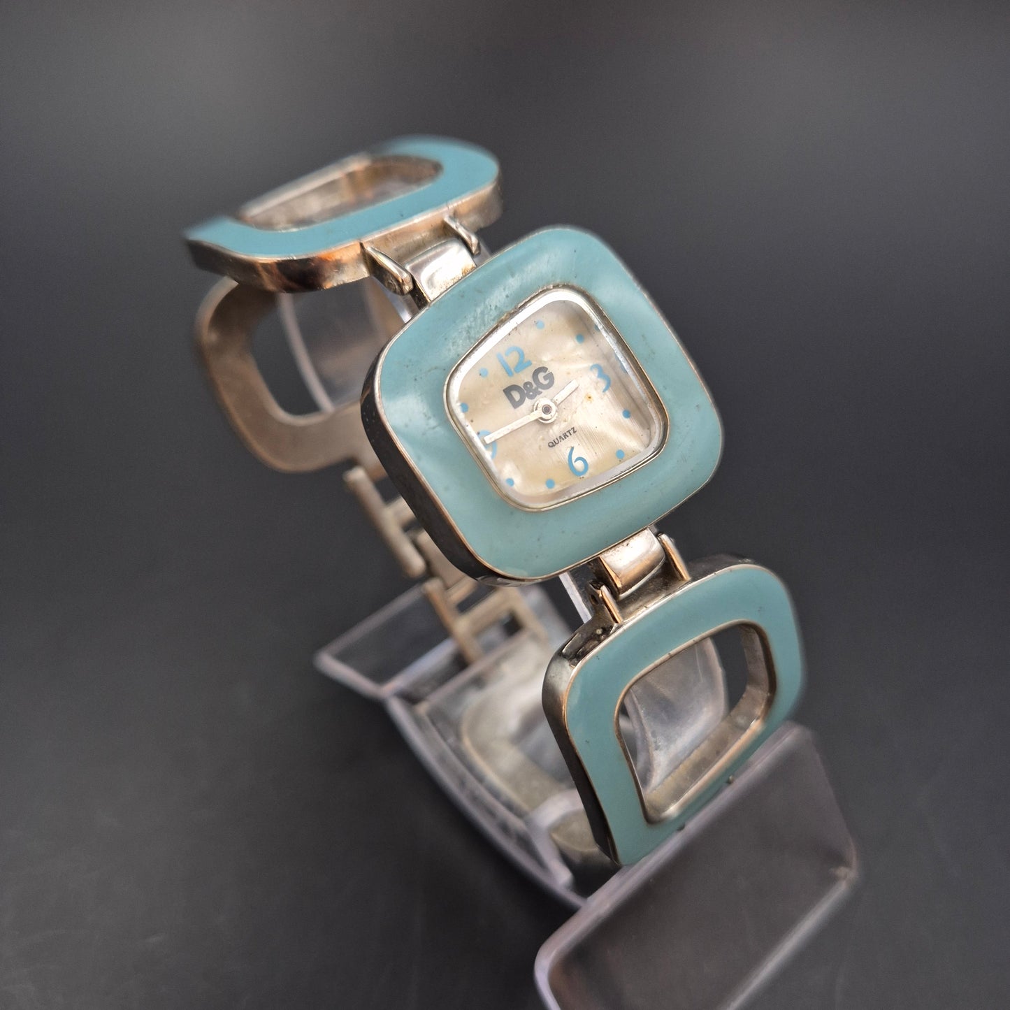 D&G Damen Uhr – Quarz, Türkis mit Gliederarmband