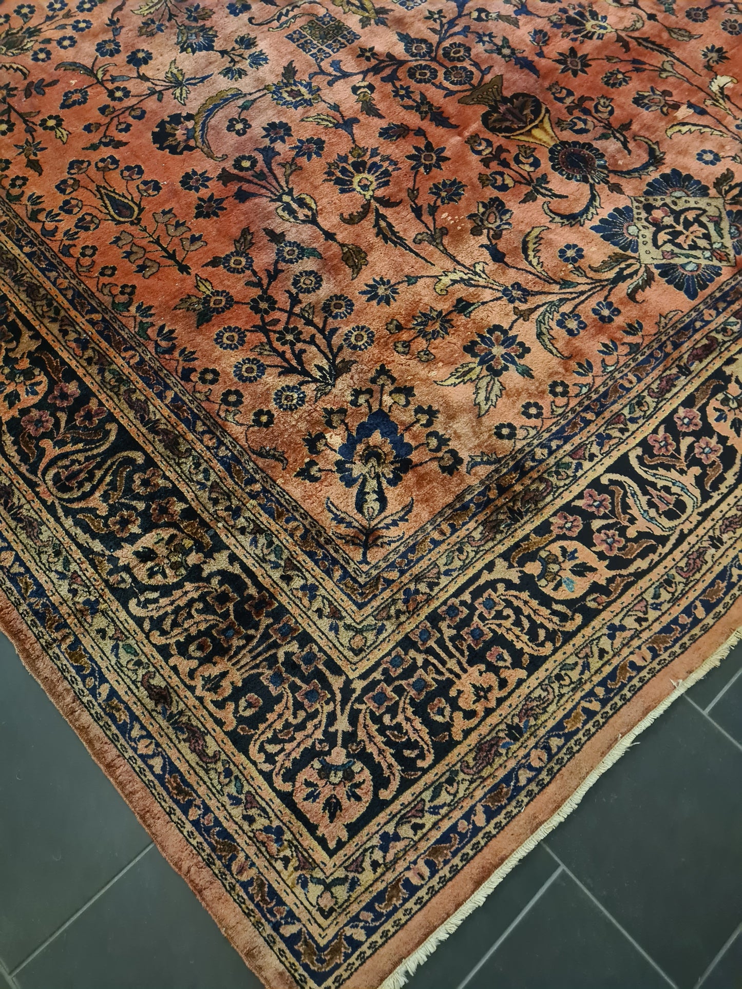 Perserteppich Orientteppich Handgeknüpfter Teppich Sarough 390x280cm