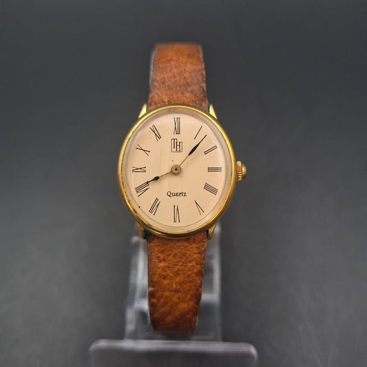 LH Damen Uhr – Quarz, Goldfarben mit römischen Ziffern