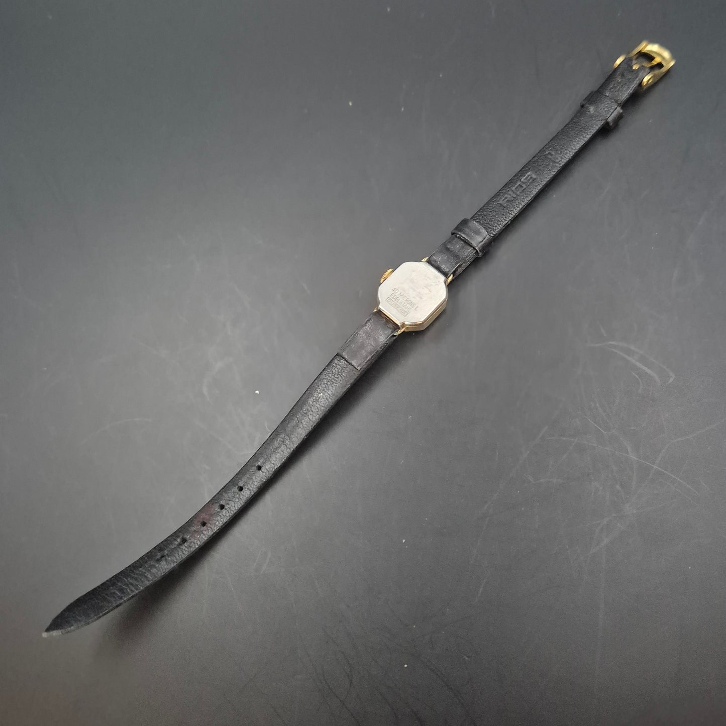 Vintage Dugena Damen Uhr – Elegantes Goldgehäuse mit Lederarmband