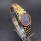 Elegante Damen Uhr mit blauem Zifferblatt und Goldton-Armband