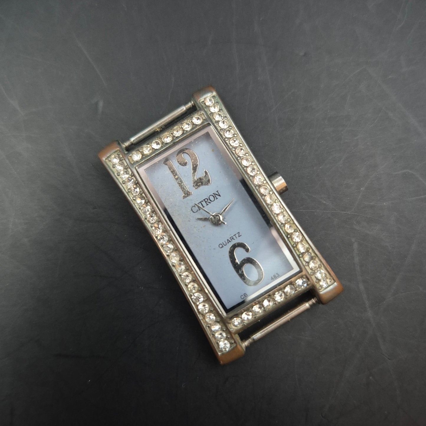 Elegante Citron Damen Uhr – Rechteckig mit Glitzerbesatz