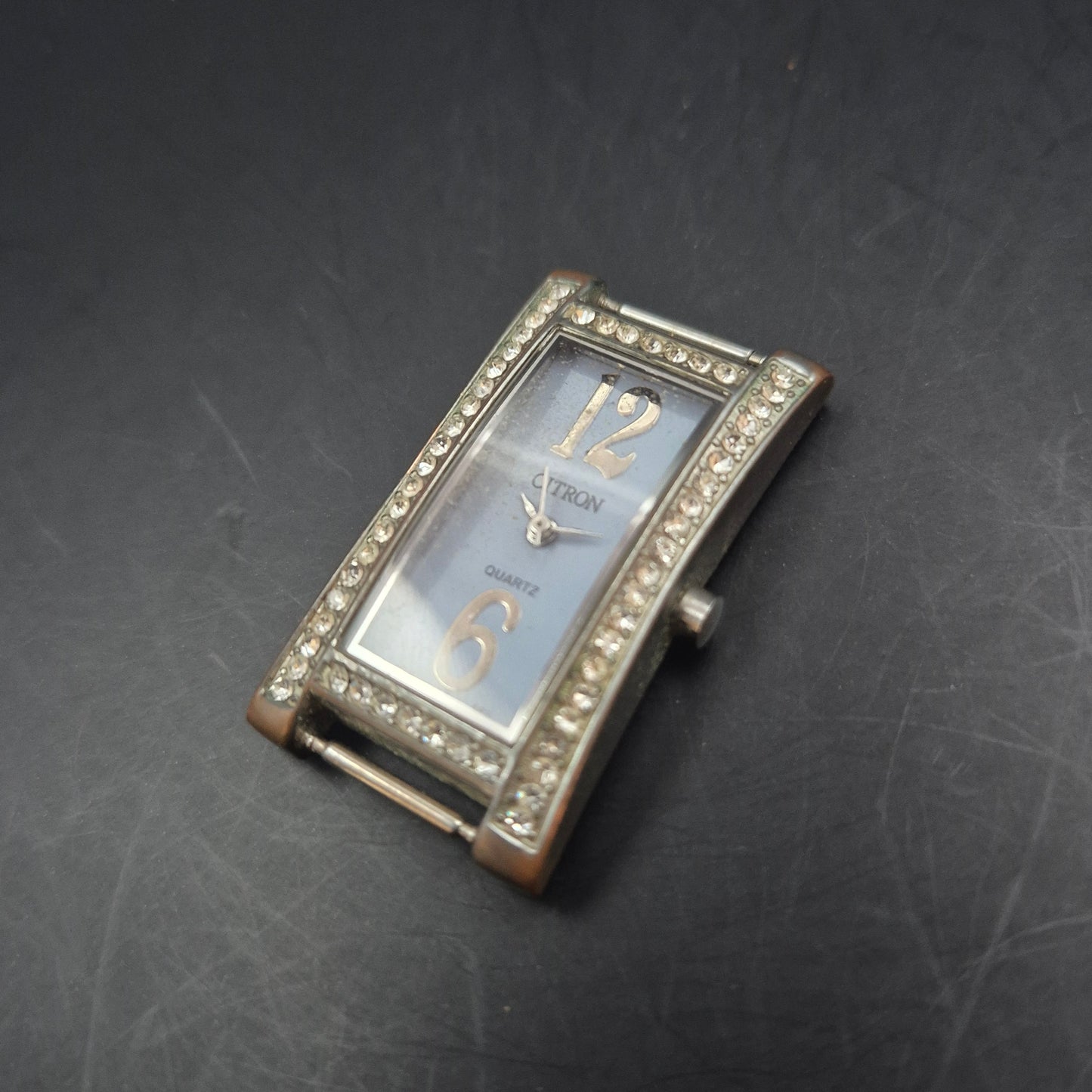 Elegante Citron Damen Uhr – Rechteckig mit Glitzerbesatz