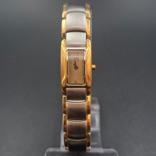 Elegante PTL Damen Uhr – Bicolor Design mit Rechteckgehäuse