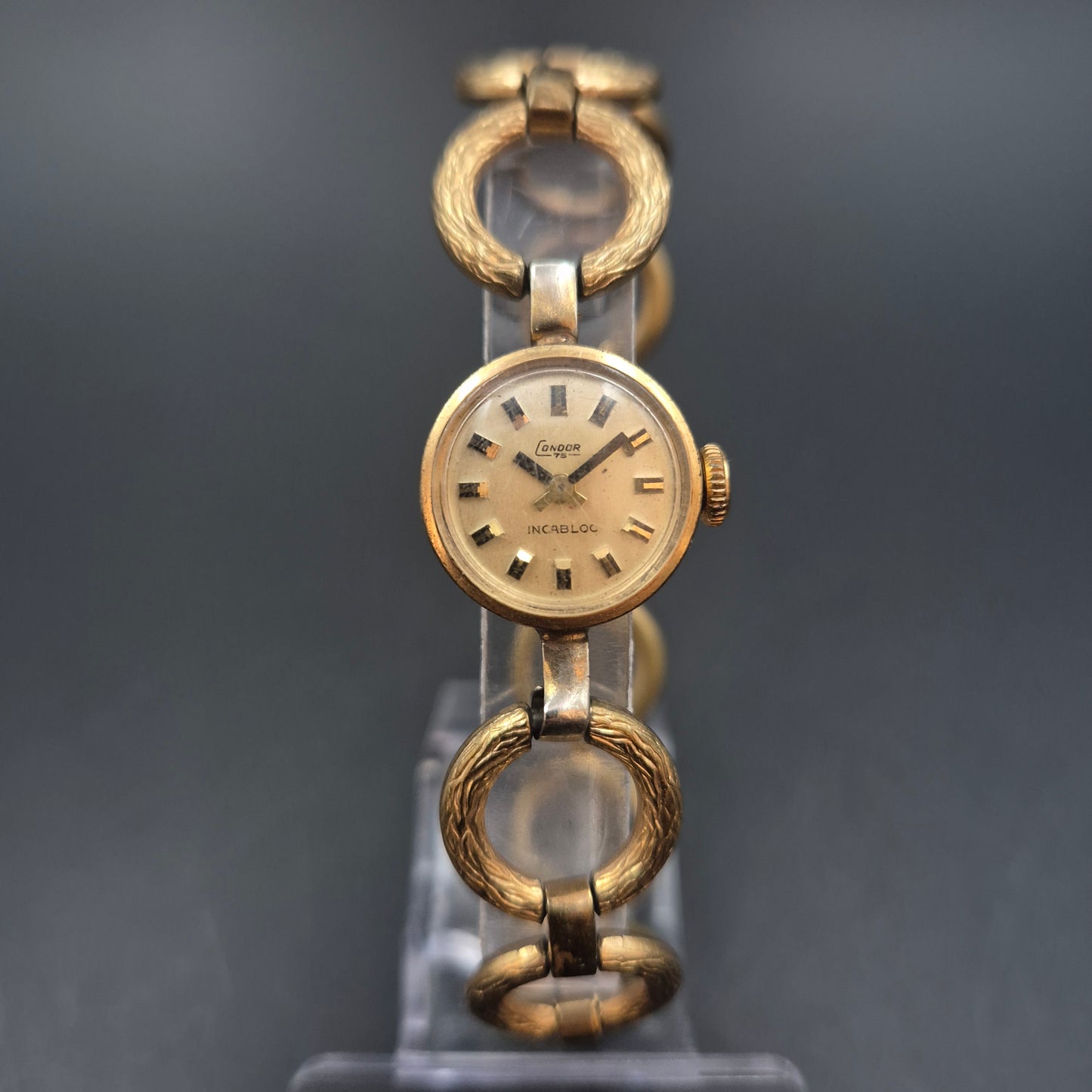 Vintage Condor Damen Uhr – Elegantes Kettengliederarmband, Incabloc