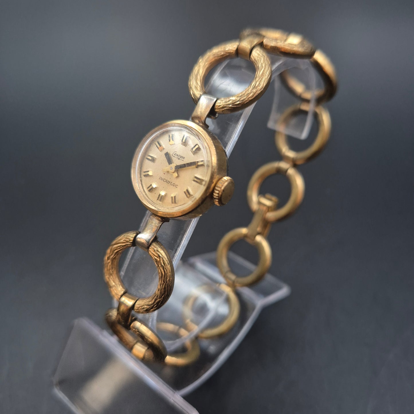 Vintage Condor Damen Uhr – Elegantes Kettengliederarmband, Incabloc