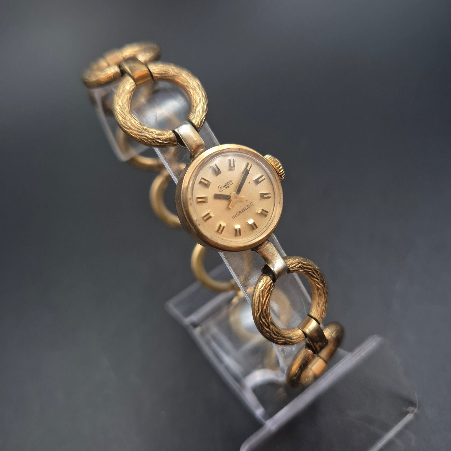 Vintage Condor Damen Uhr – Elegantes Kettengliederarmband, Incabloc