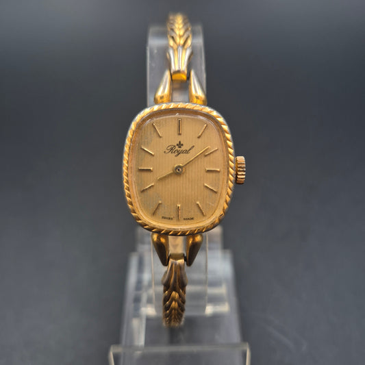 Elegante Royal Damen Uhr Vergoldeter Vintage-Look aus der Schweiz