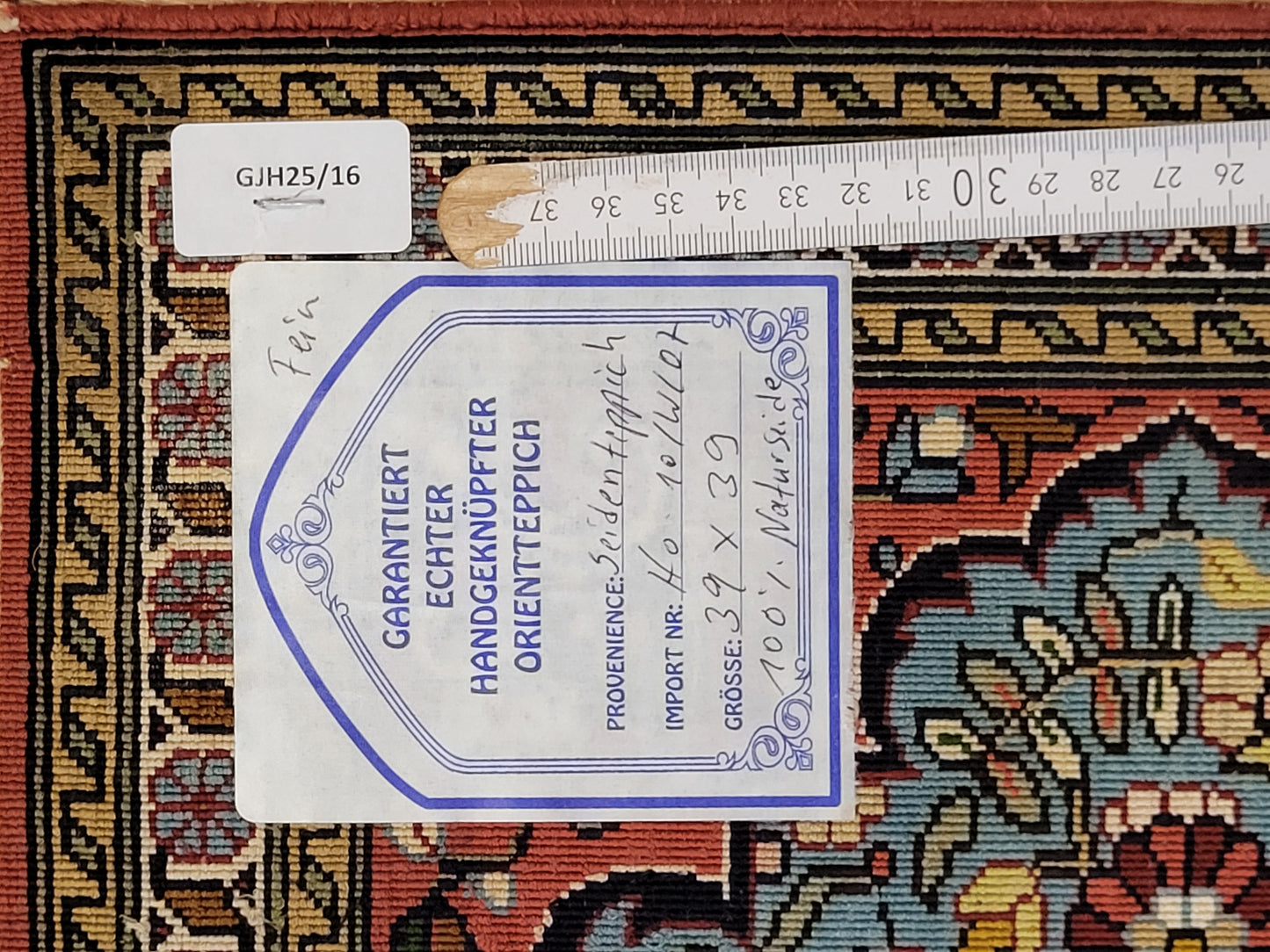 Ghom Teppich Seide feine Knüpfung Miniatur