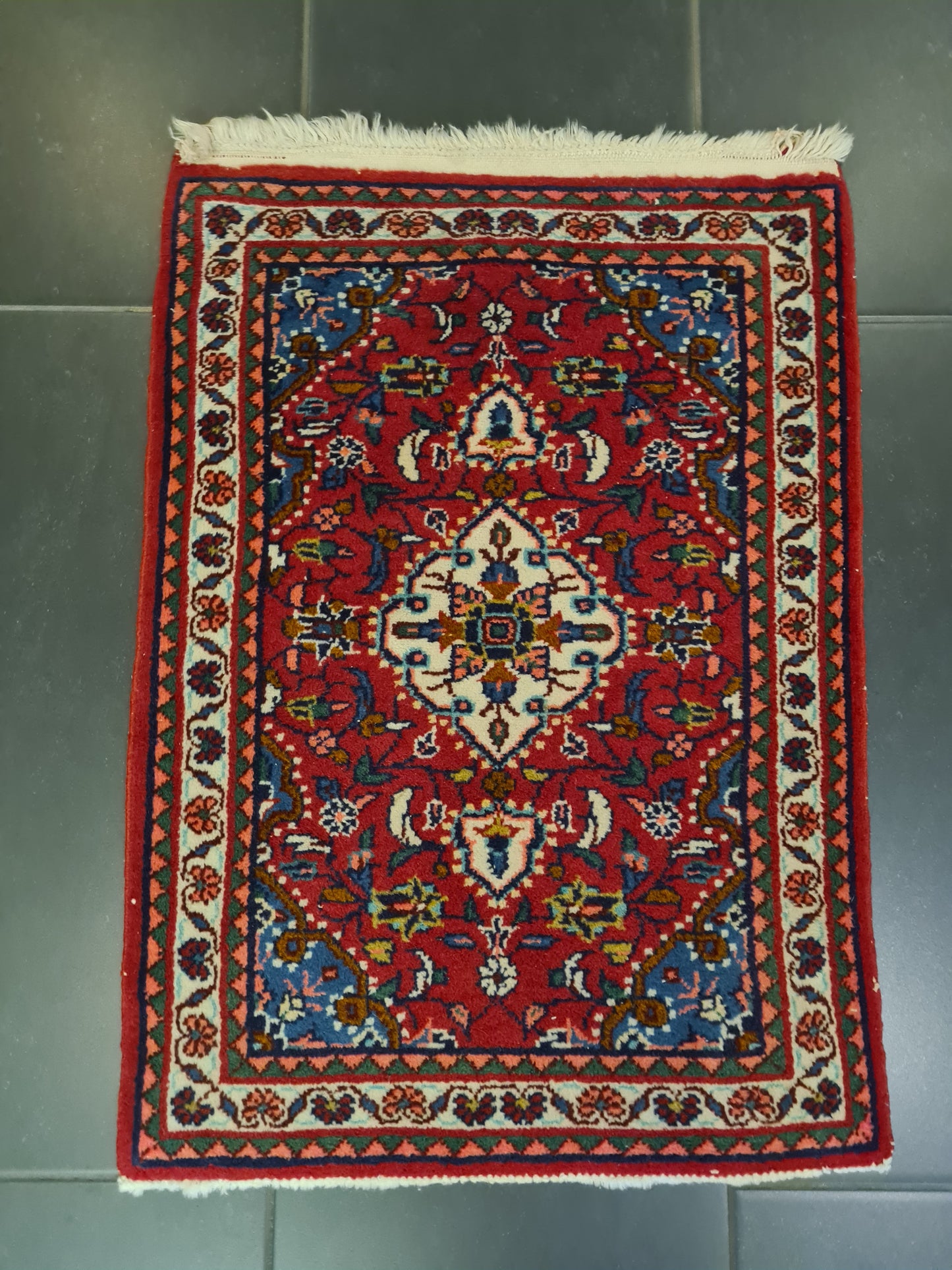 Perserteppich Orientteppich Handgeknüpfter Teppich Sarough 75x55cm