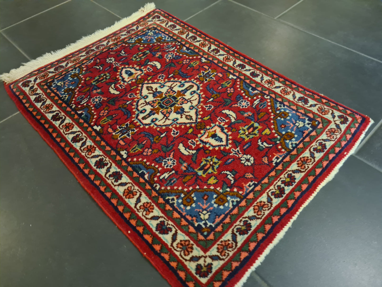 Perserteppich Orientteppich Handgeknüpfter Teppich Sarough 75x55cm