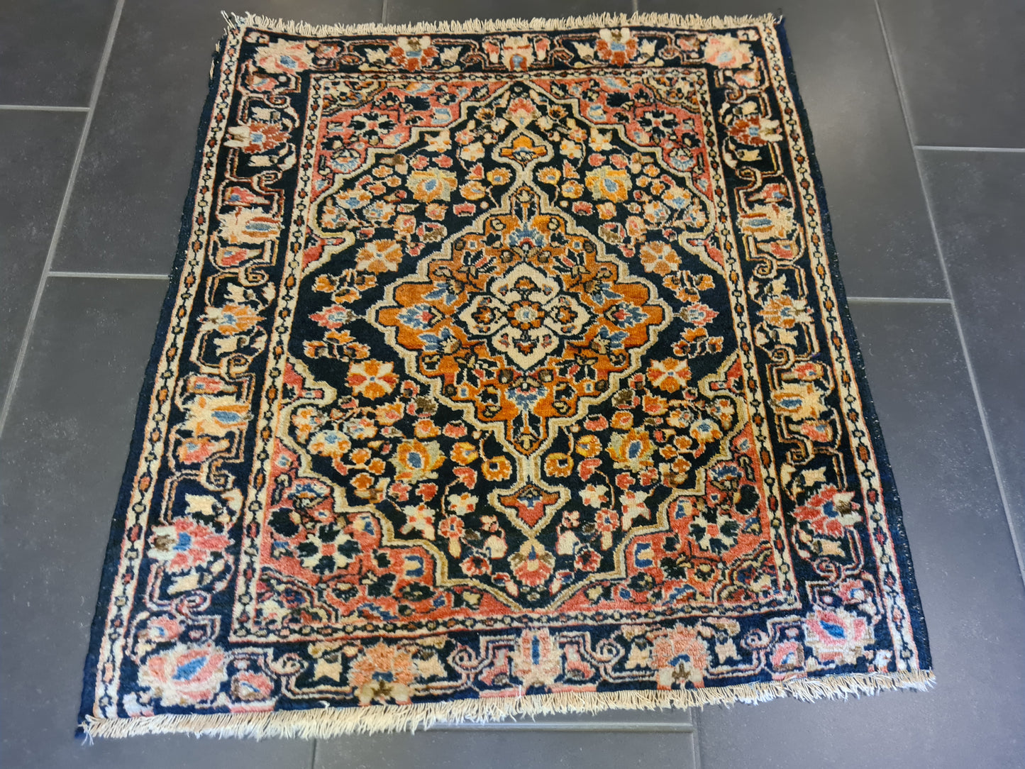 Perserteppich Orientteppich Handgeknüpfter Teppich Sarough 75x70cm