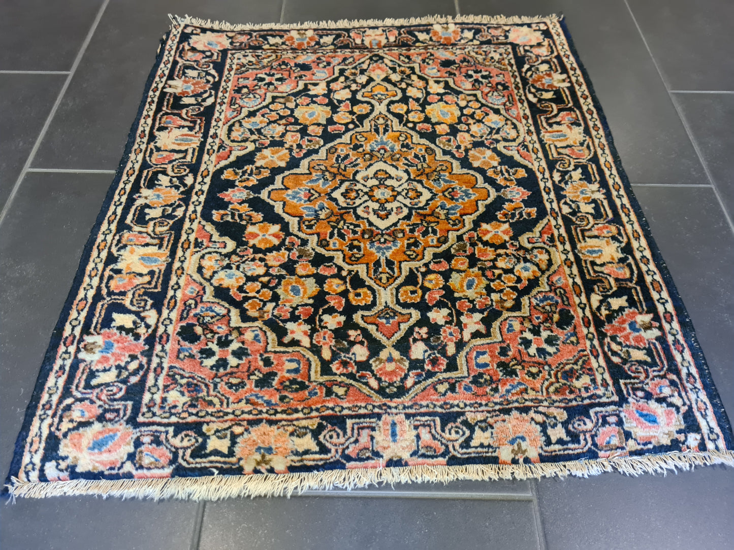 Perserteppich Orientteppich Handgeknüpfter Teppich Sarough 75x70cm