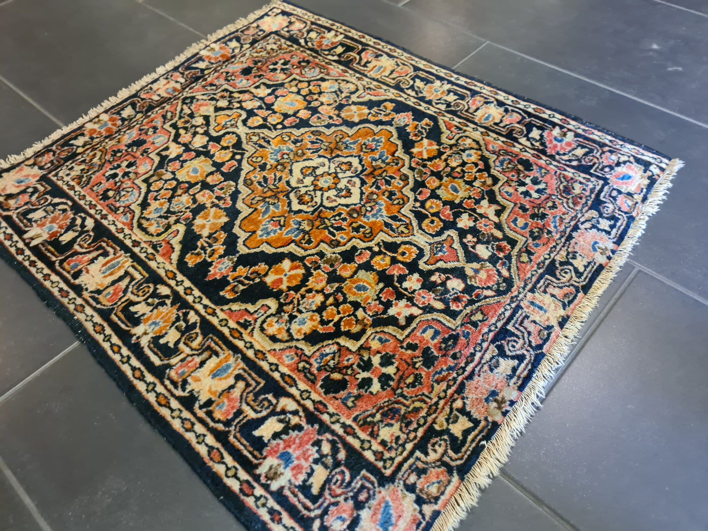 Perserteppich Orientteppich Handgeknüpfter Teppich Sarough 75x70cm