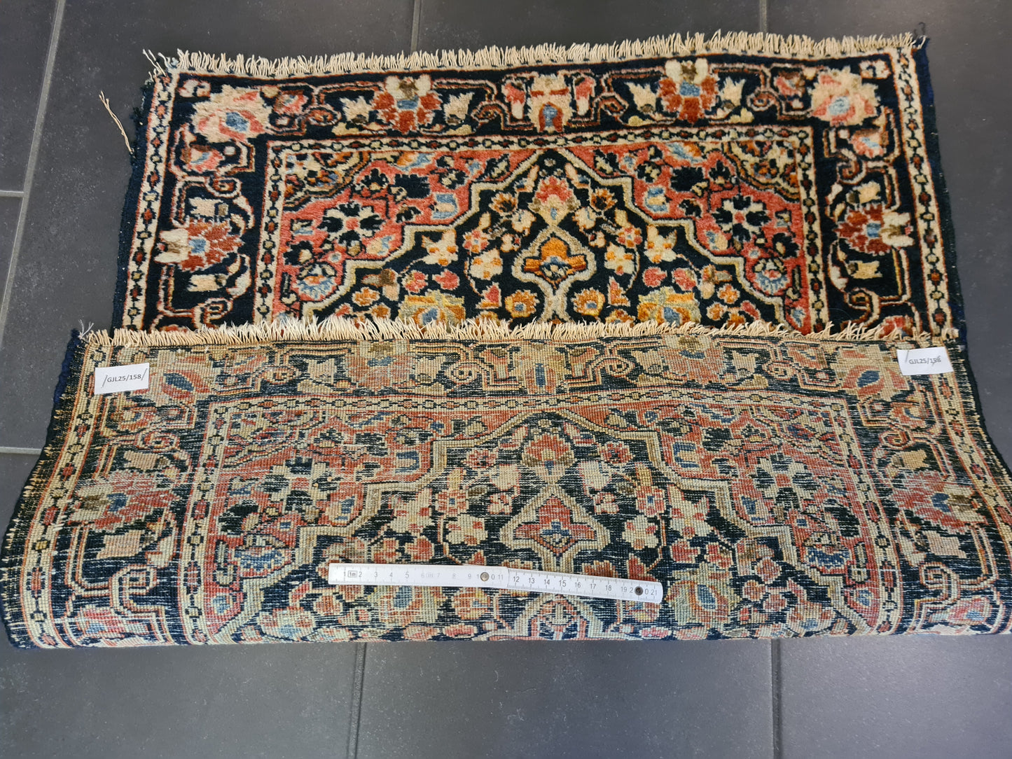 Perserteppich Orientteppich Handgeknüpfter Teppich Sarough 75x70cm