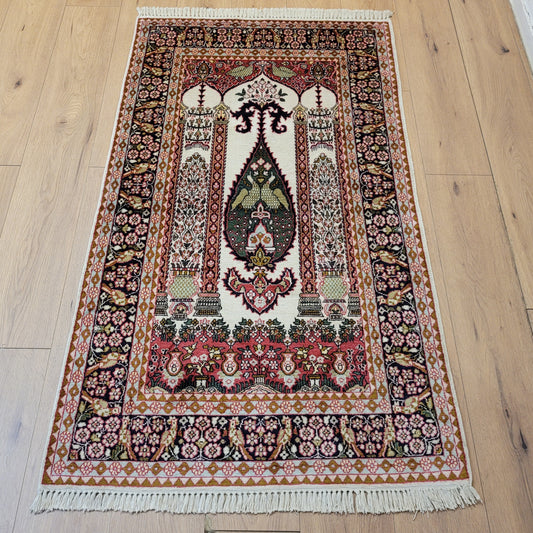 Ghom Teppich Seide feine Knüpfung figürliche Darstellung