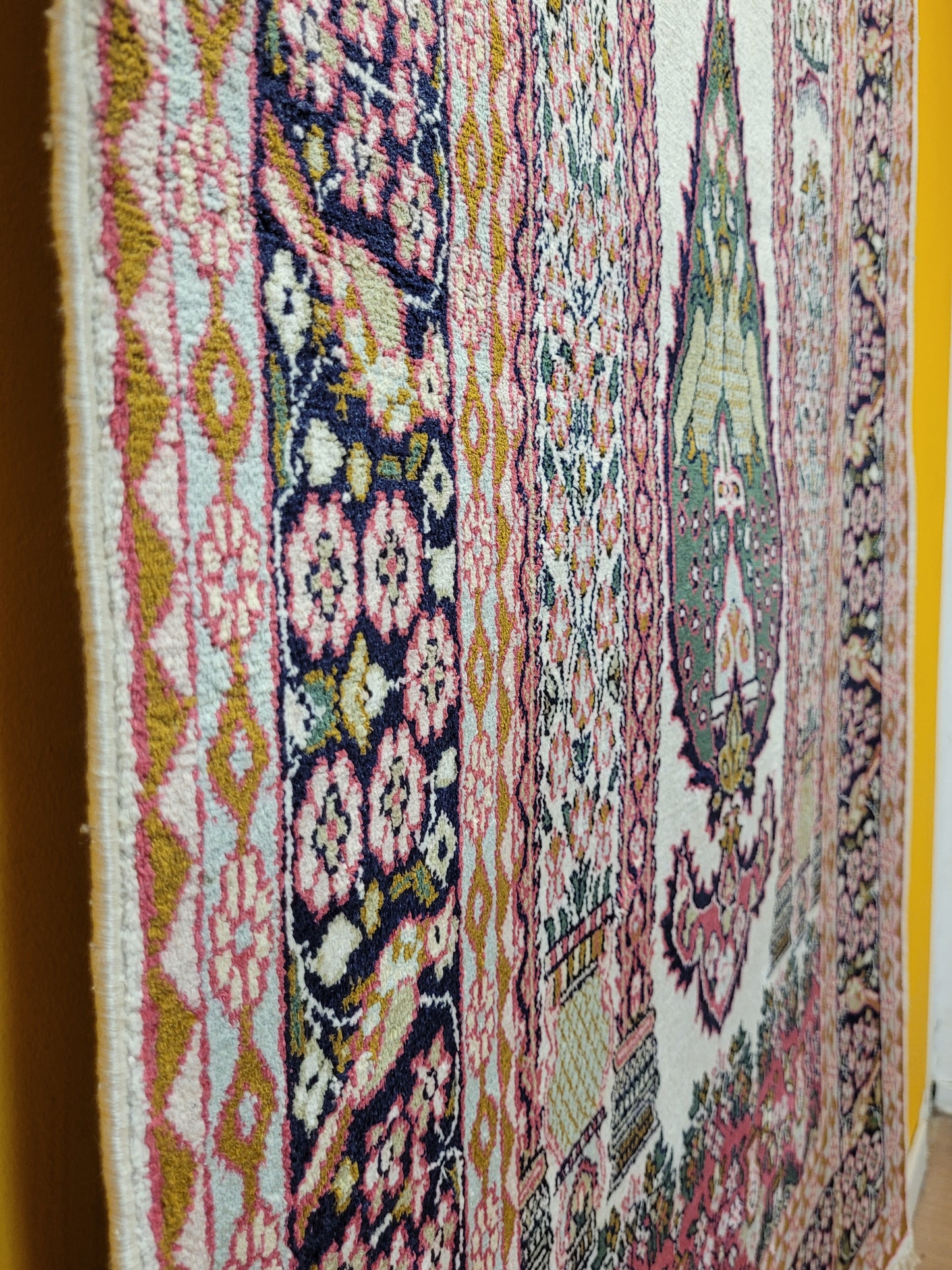 Ghom Teppich Seide feine Knüpfung figürliche Darstellung