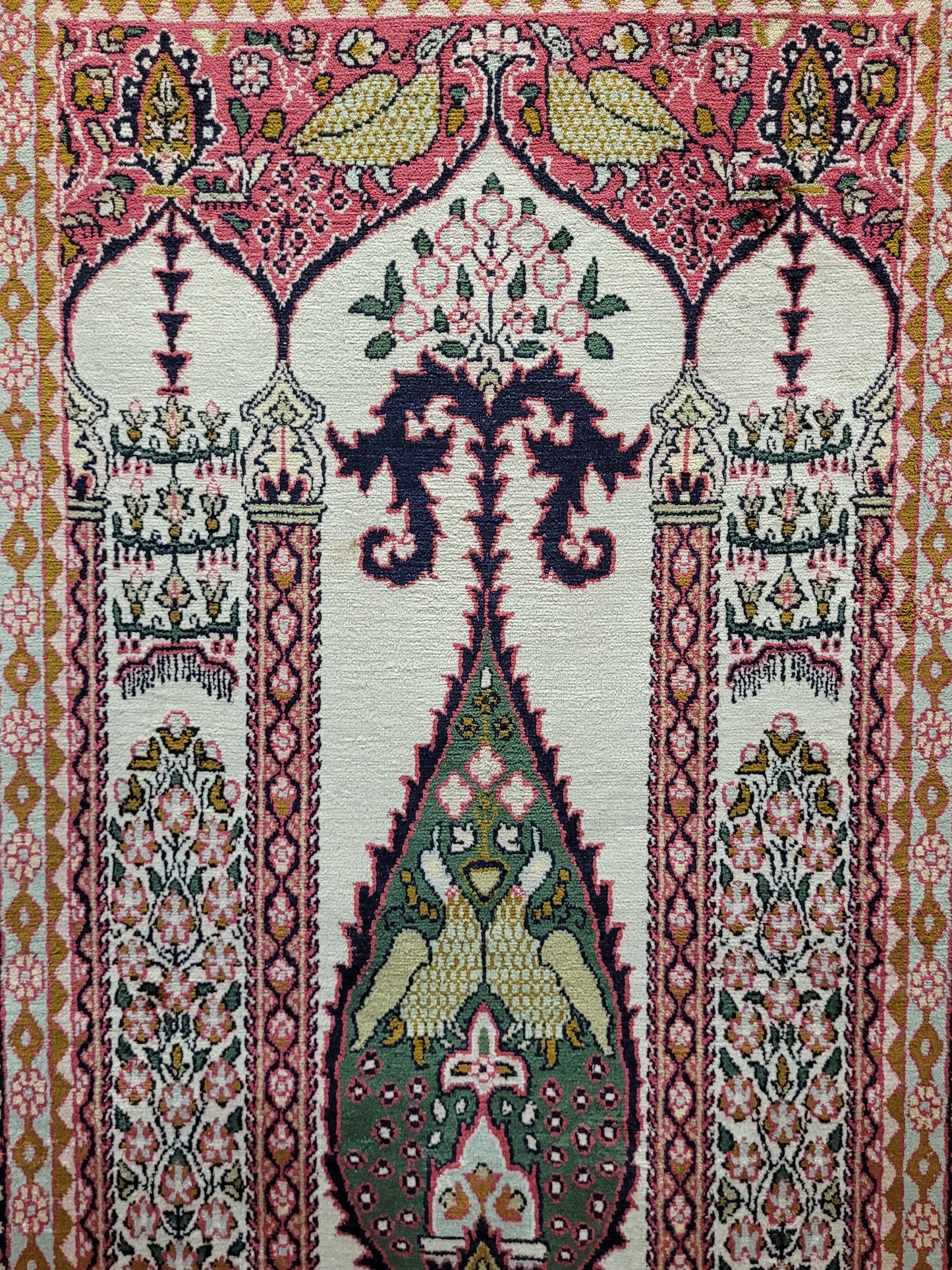 Ghom Teppich Seide feine Knüpfung figürliche Darstellung