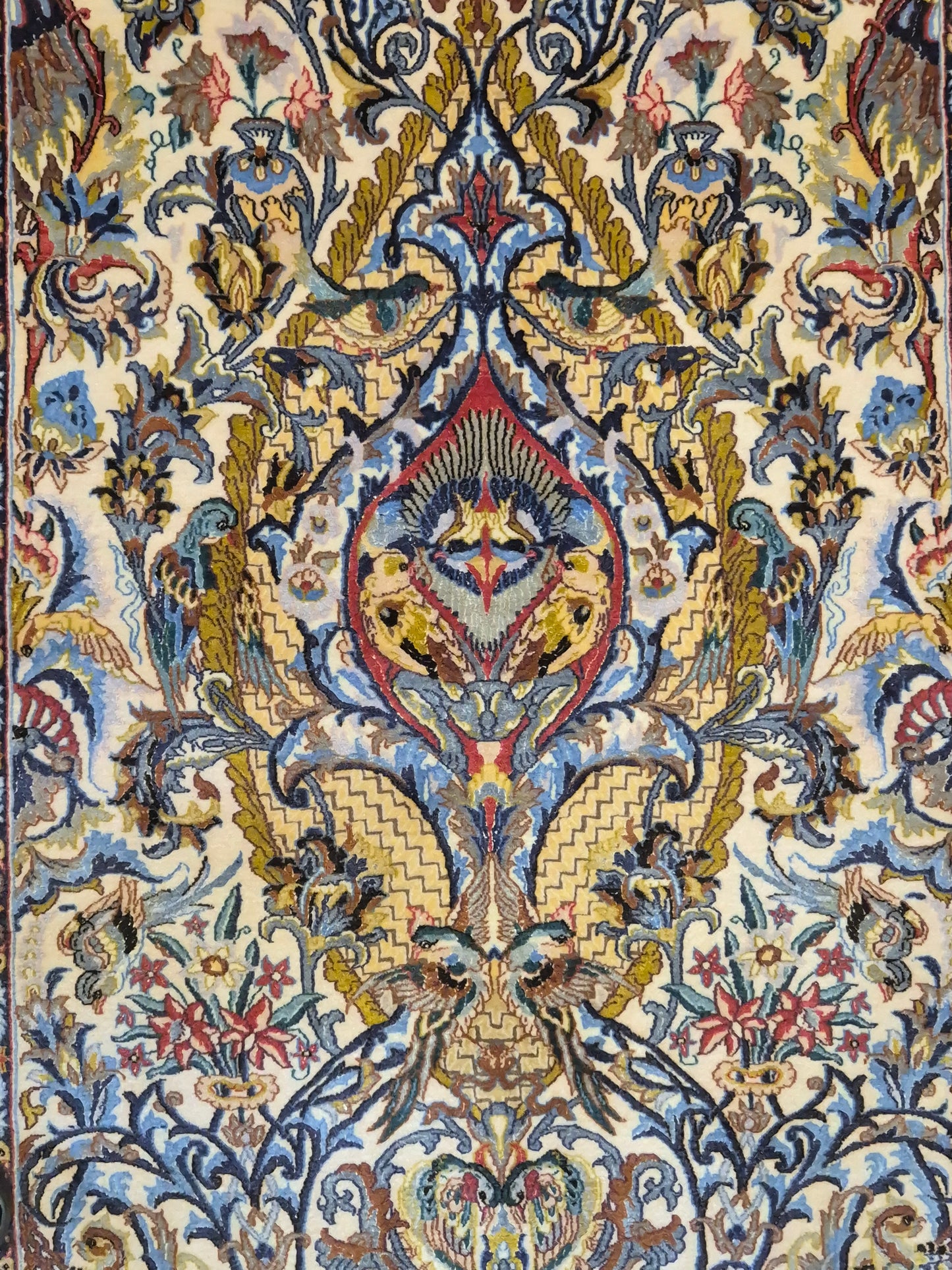 Isfahan Teppich Korkwolle mit Seide florales Design fein