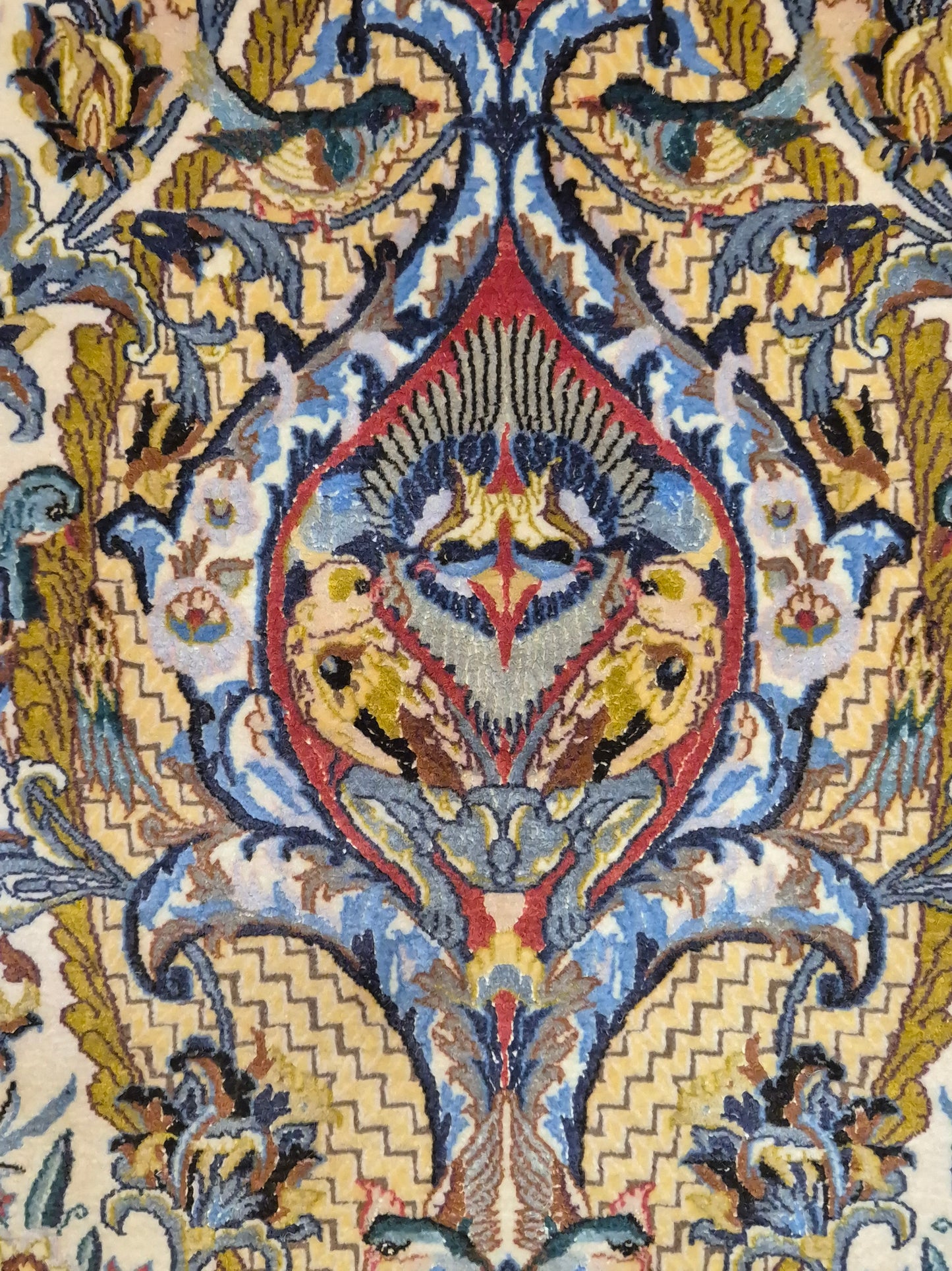 Isfahan Teppich Korkwolle mit Seide florales Design fein